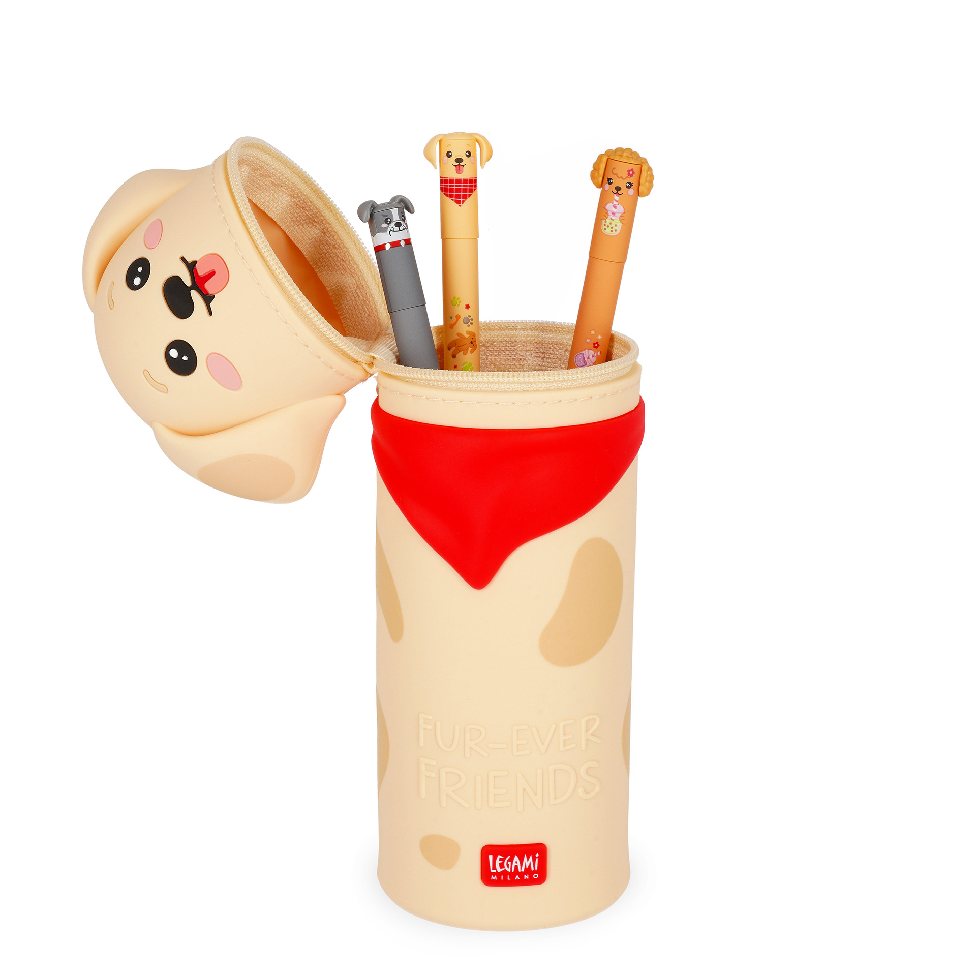 Legami 2 in 1 Federmäppchen aus Silikon Kawaii Golden Retriever