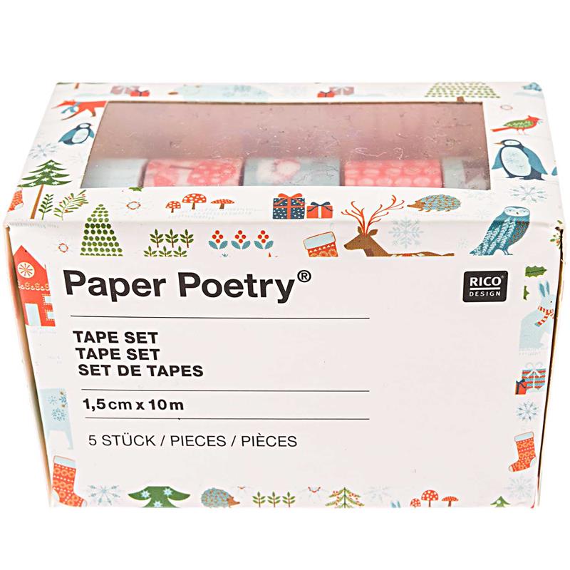Rico Design Klebetape Deko-Tape Weihnachtsmotive 5er Set Rico Design Klebetape Deko-Tape Weihnachtsmotive 5er Set