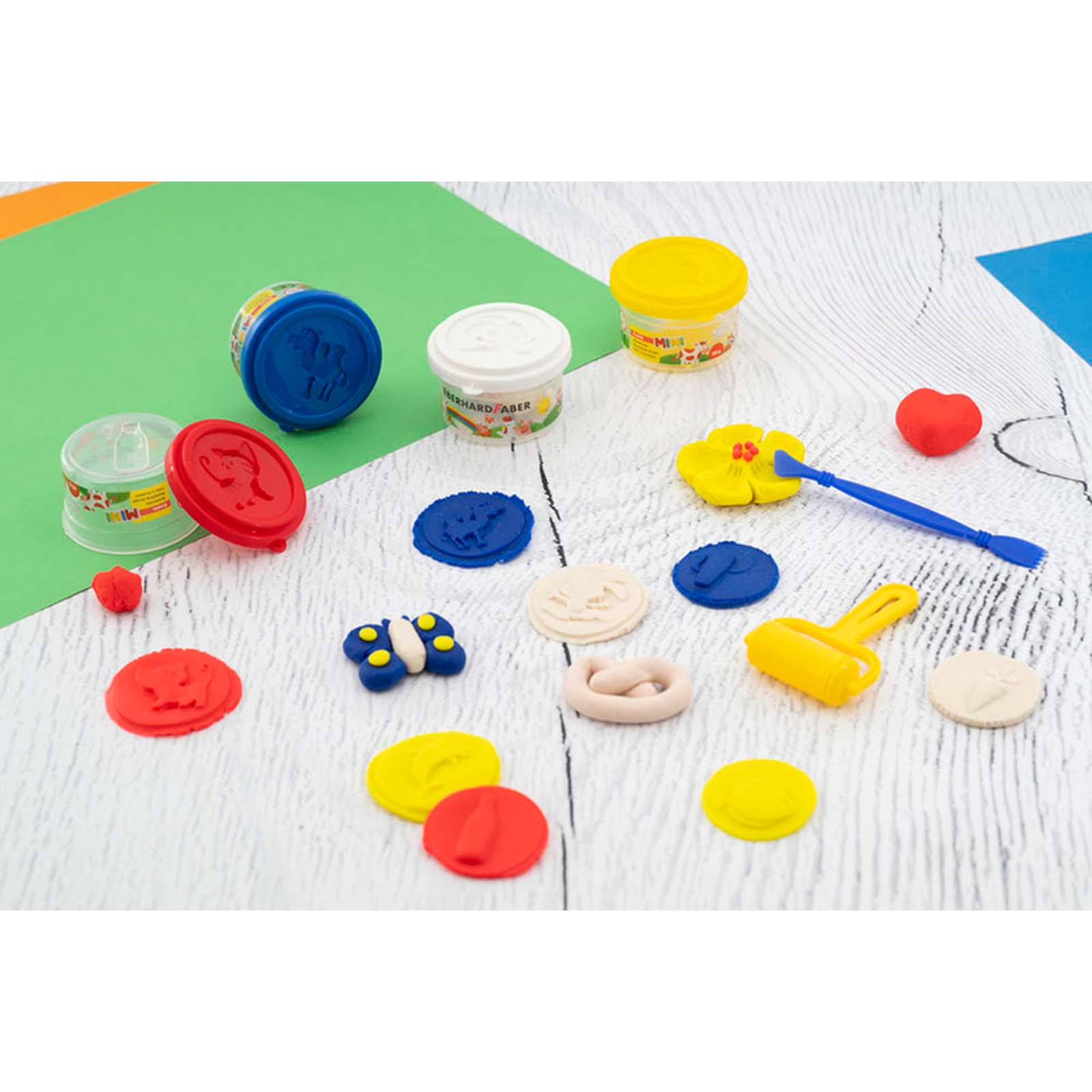 Eberhard Faber Knete Basisfarben mit 4 Farben je 50 g