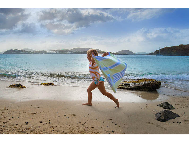 Lulujo Badetuch Hamam 150 x 100 cm Ocean Blue