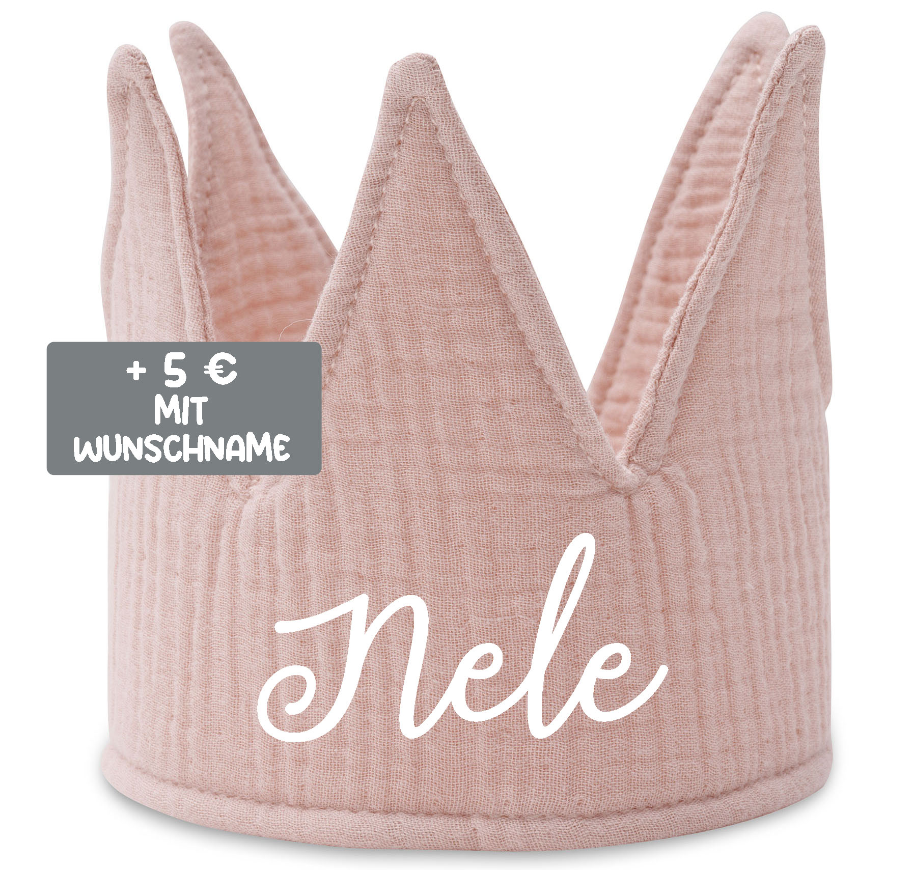 Jollein Geburtstagskrone aus Stoff 12 x 35 cm Wild Rose