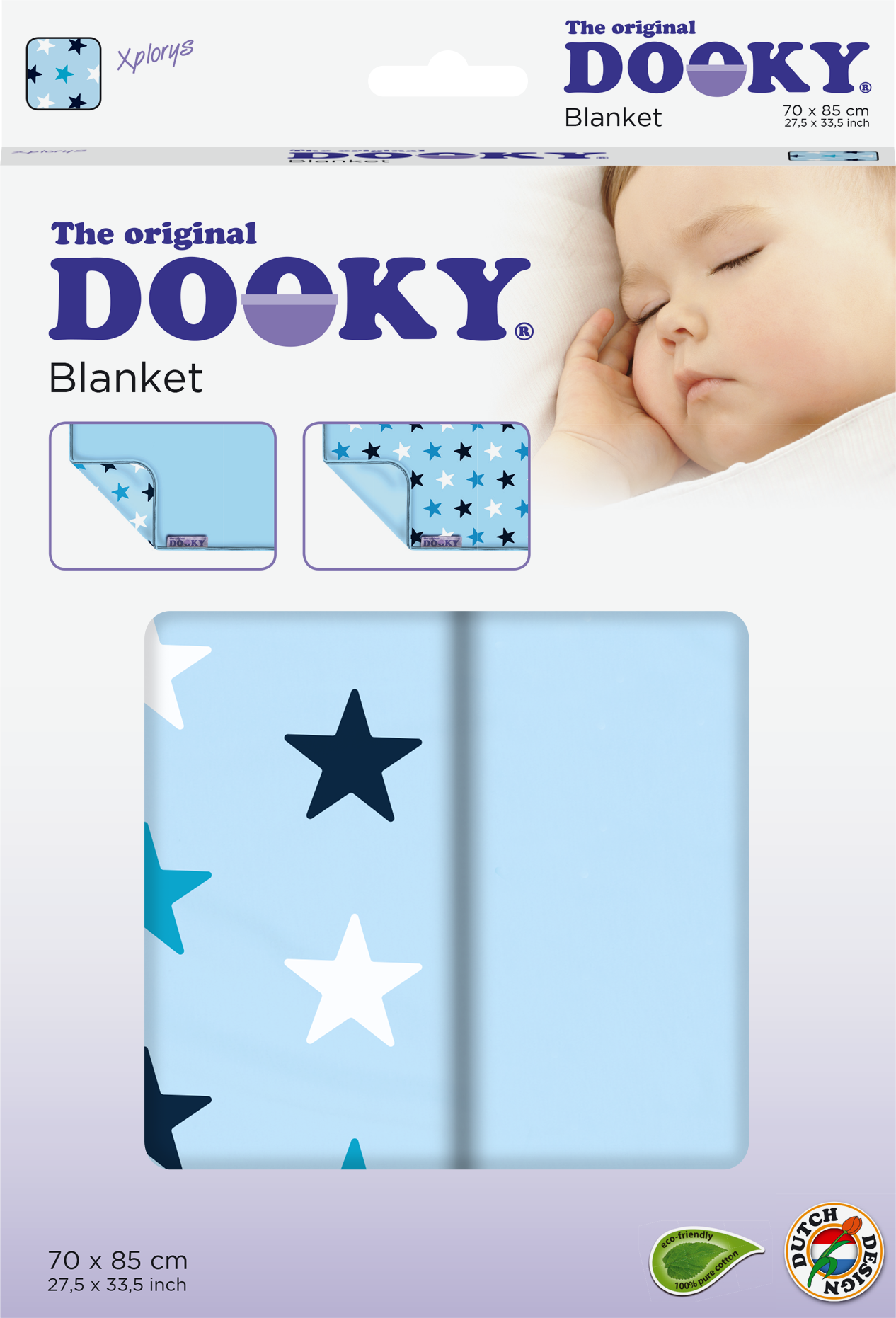 Dooky Baby Decke Babydecke Kinderwagendecke Sterne blau