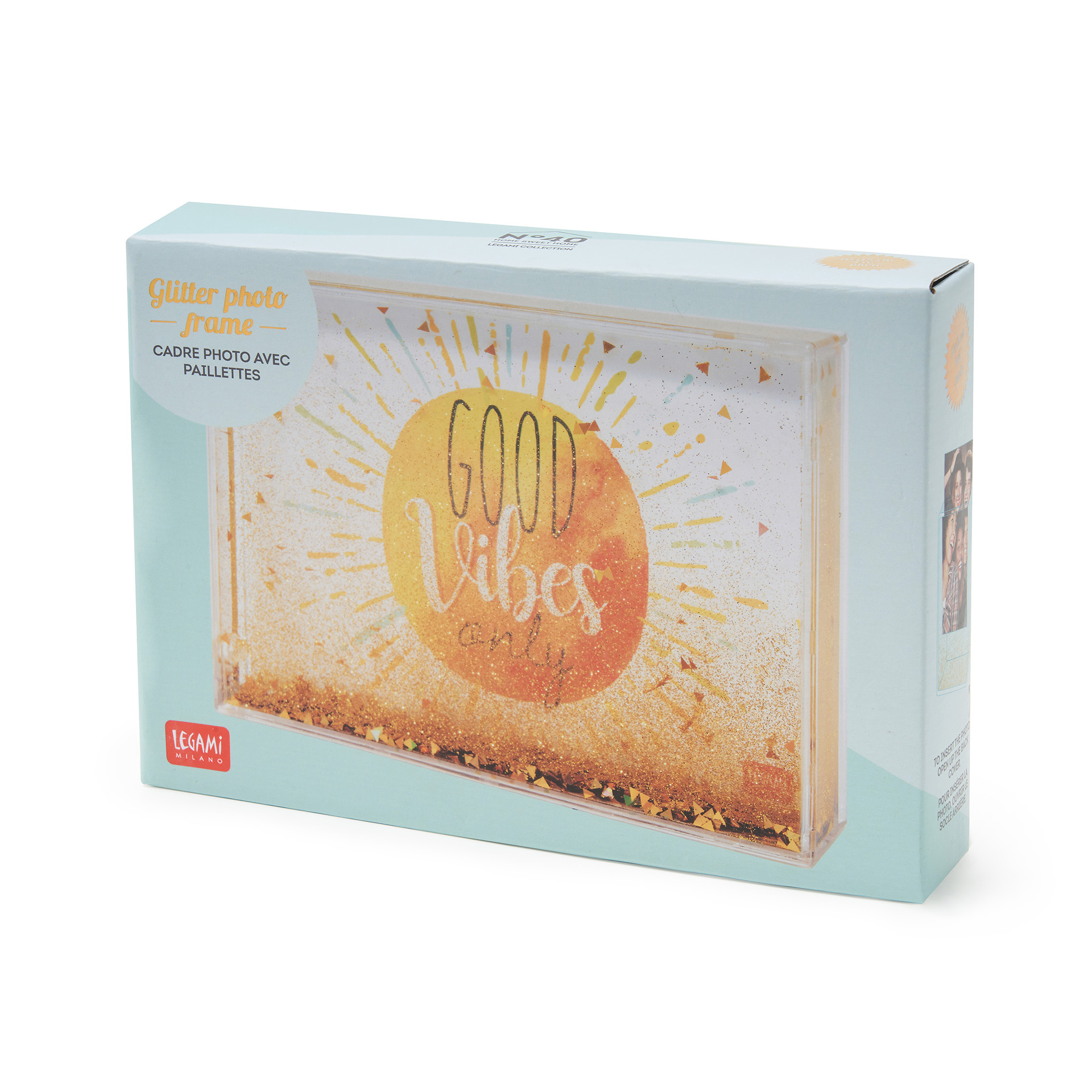 Legami Bilderrahmen mit Glitzer Gold Good Vibes 