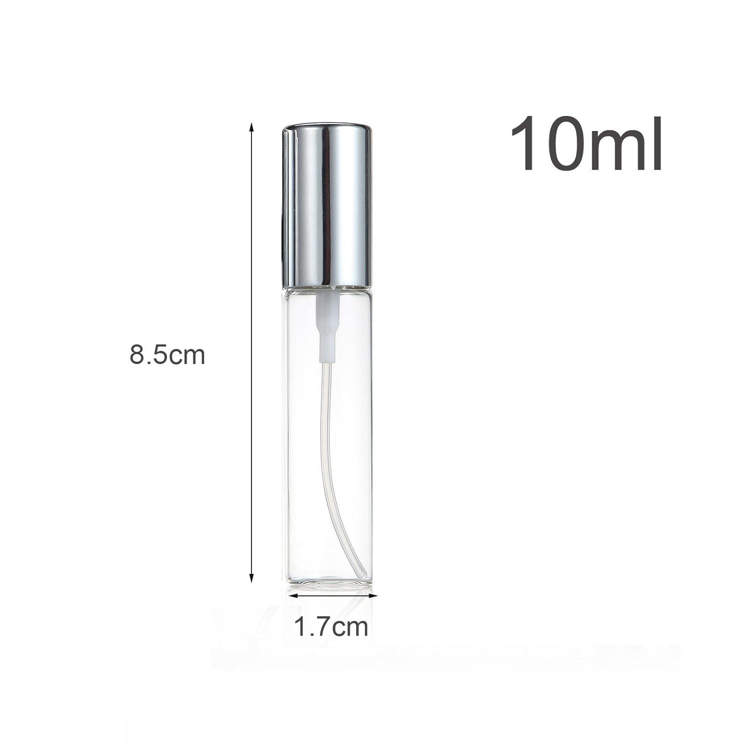 Elfenstall Parfümzerstäuber aus transparentem Glas 10 ml zum Nachfüllen 5 Stück