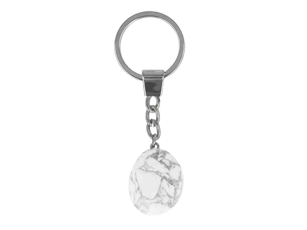 Edelstein Schlüsselanhänger Weißer Howlith Du bist wundervoll