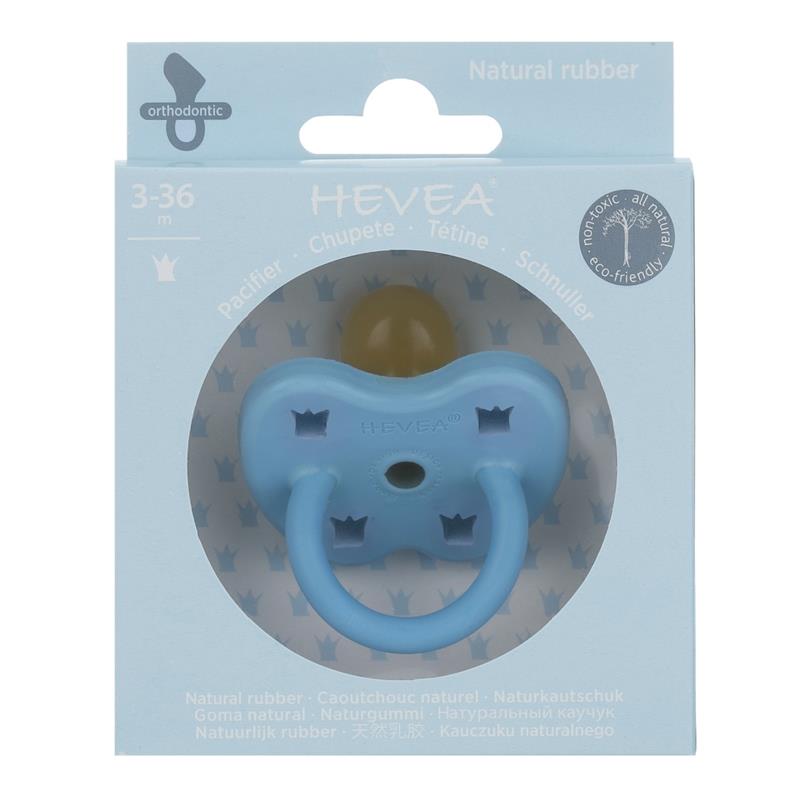 Hevea Schnuller Kautschuk Krone ab 3 Monate Skye Blue kiefergerecht