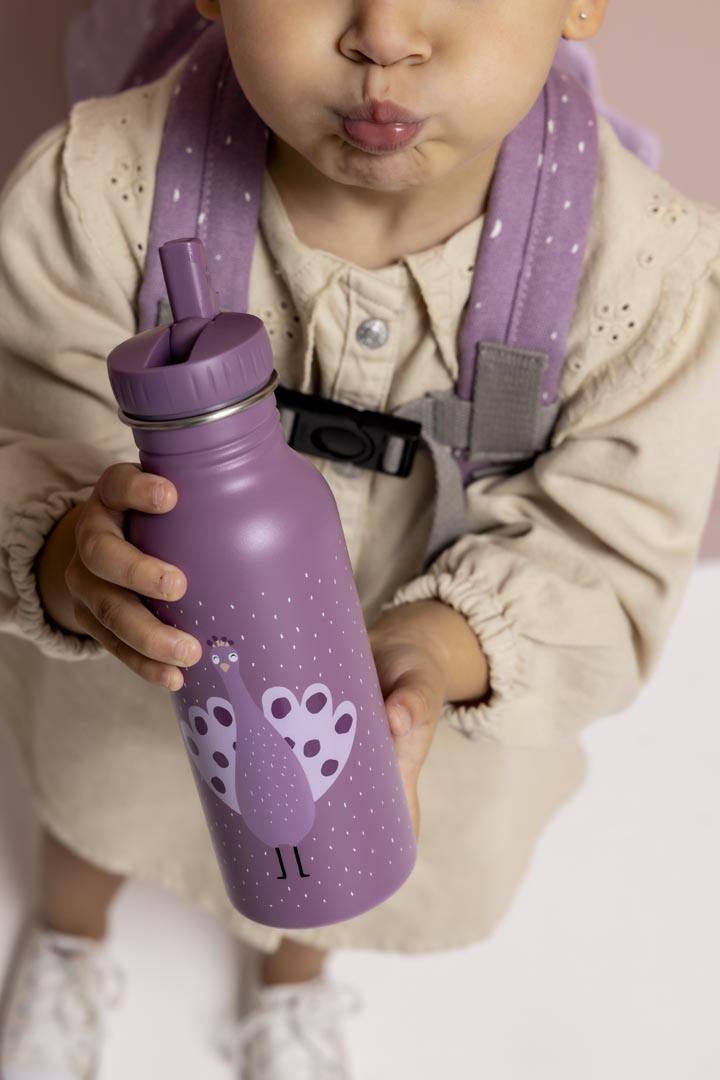 Trixie Trinkflasche aus Edelstahl Mrs Peacock Pfau violett 500 ml