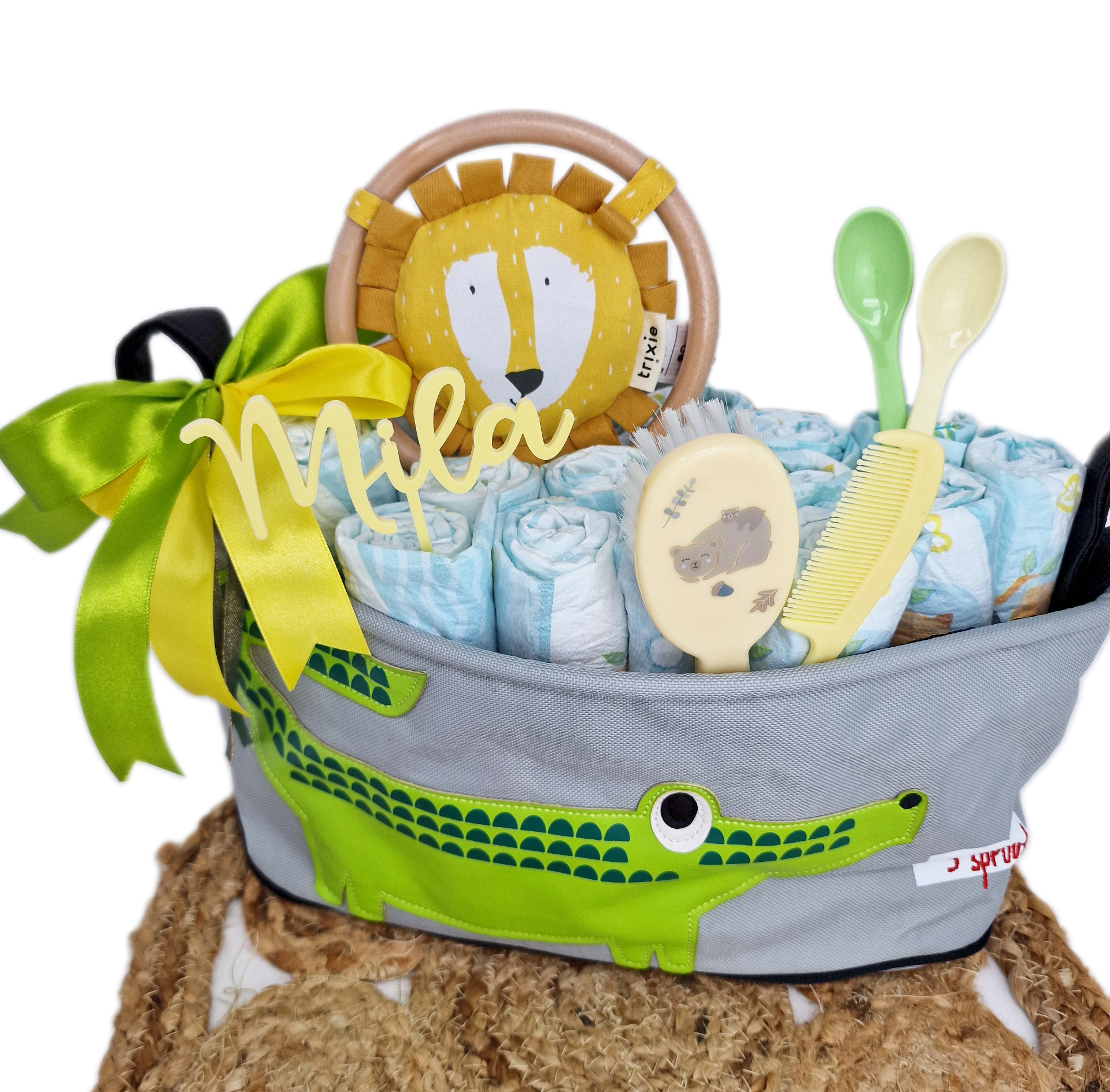 Elfenstall Windeltorte 3 Sprouts Kinderwagentasche Krokodil Elfenstall Windeltorte 3 Sprouts Kinderwagentasche Krokodil