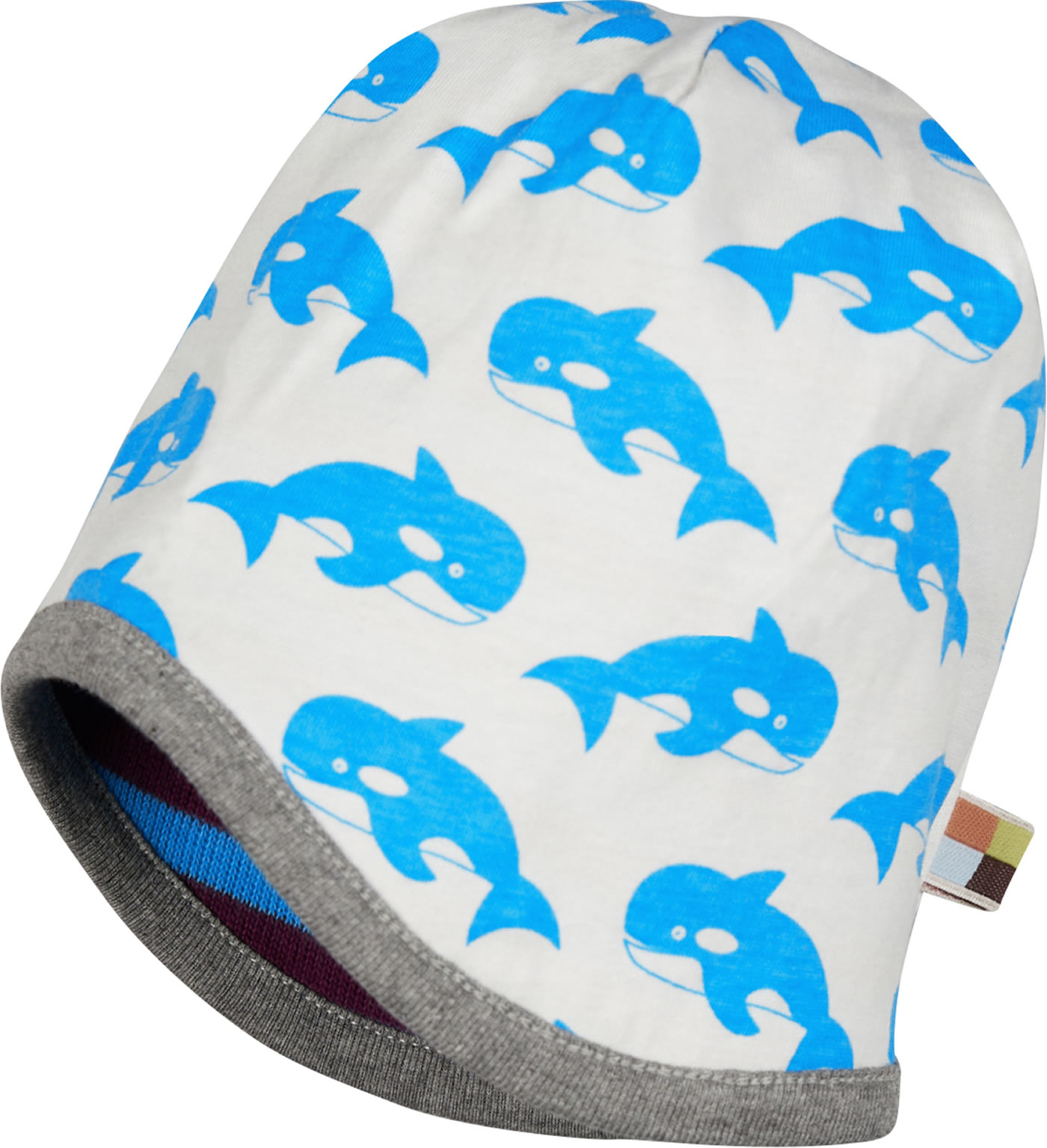 Loud + Proud Wendemütze Kindermütze Wal Plum Aqua 98/104