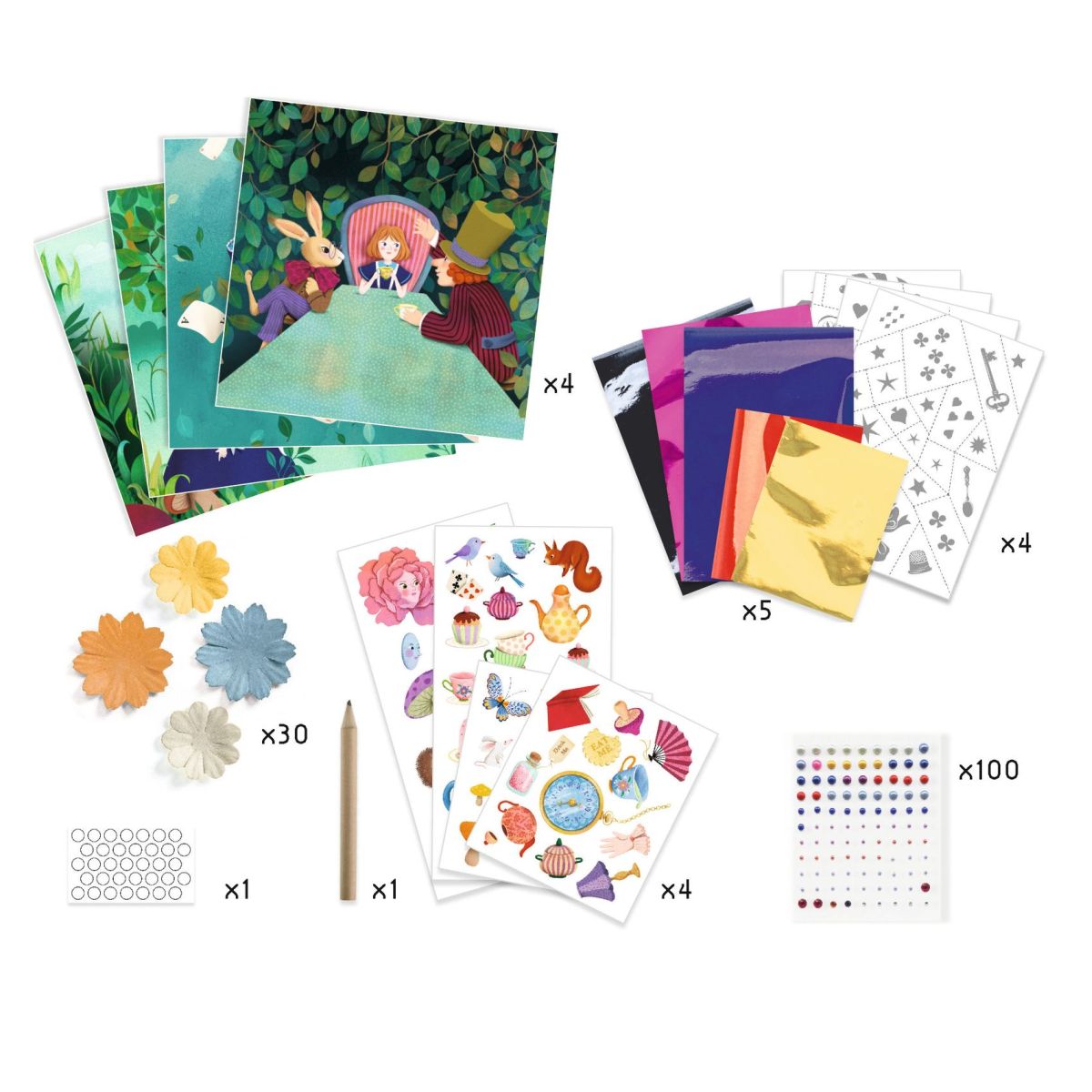Djeco Bastelset Sticker Märchen Im Wunderland Djeco Bastelset Sticker Märchen Im Wunderland