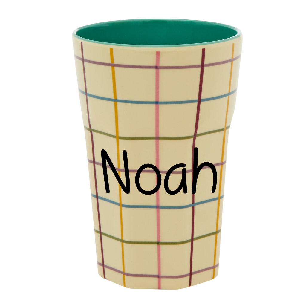 Elfenstall Rice Becher mit Wunsch-Namen personalisiert Large Check Print