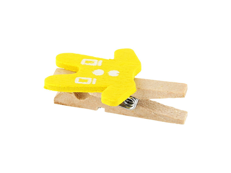 Elfenstall Kleine Mini Holz Wäscheklammern / Holzklammer Hose Gelb