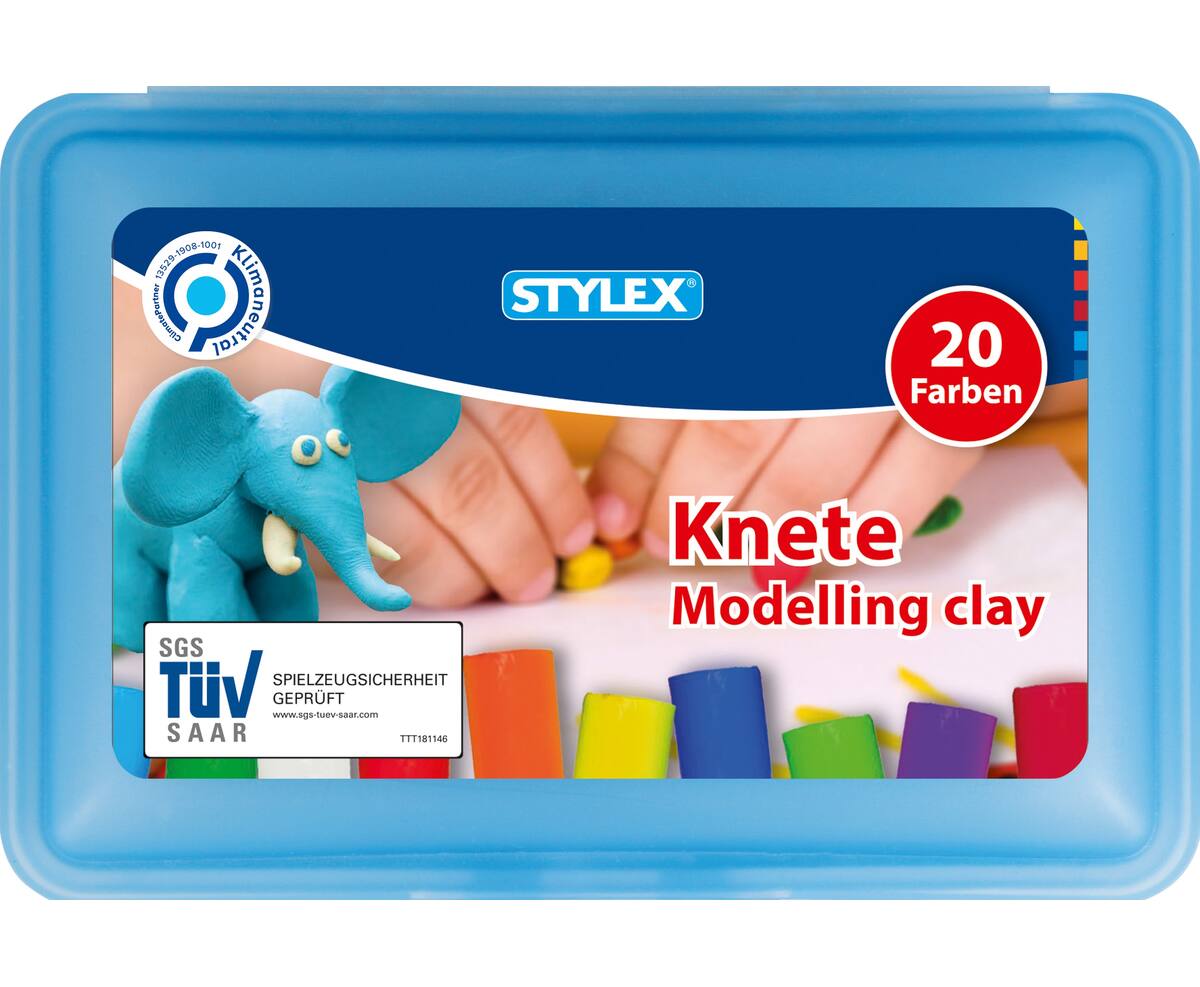 Stylex Knete Knetmasse in Schulbox 20 Stück