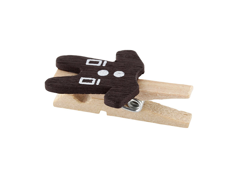 Elfenstall Kleine Mini Holz Wäscheklammern / Holzklammer Hose Braun