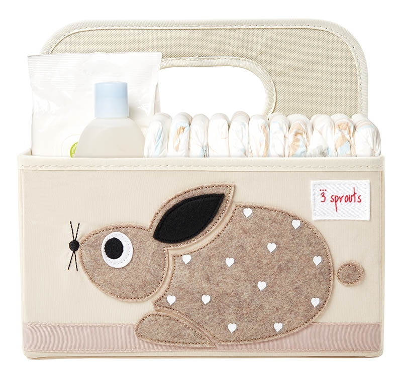 3 Sprouts Wicketischorganizer Wickelutensilo Windel-Organizer Kaninchen Hase