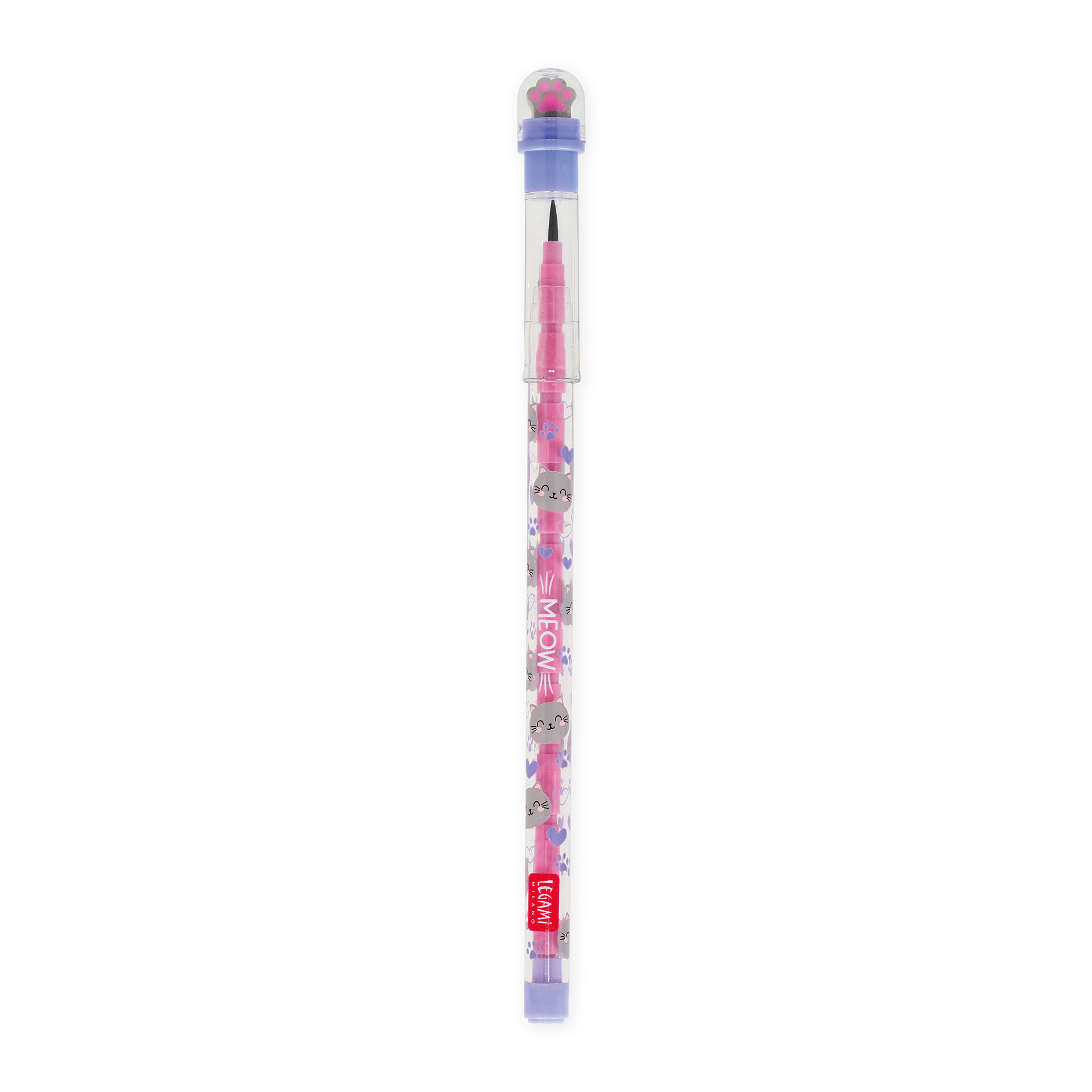 Legami Stapelbarer Bleistift mit Radiergummi Take a Tip Kitty Katze