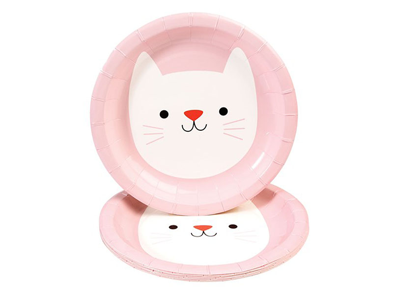 Rex International Kinder Pappteller mit Motiv Katze Cookie, 8 Stück