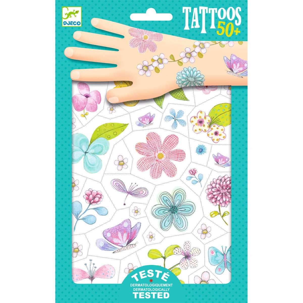 Djeco Kinder-Tattoos Motiv Blumenfeld
