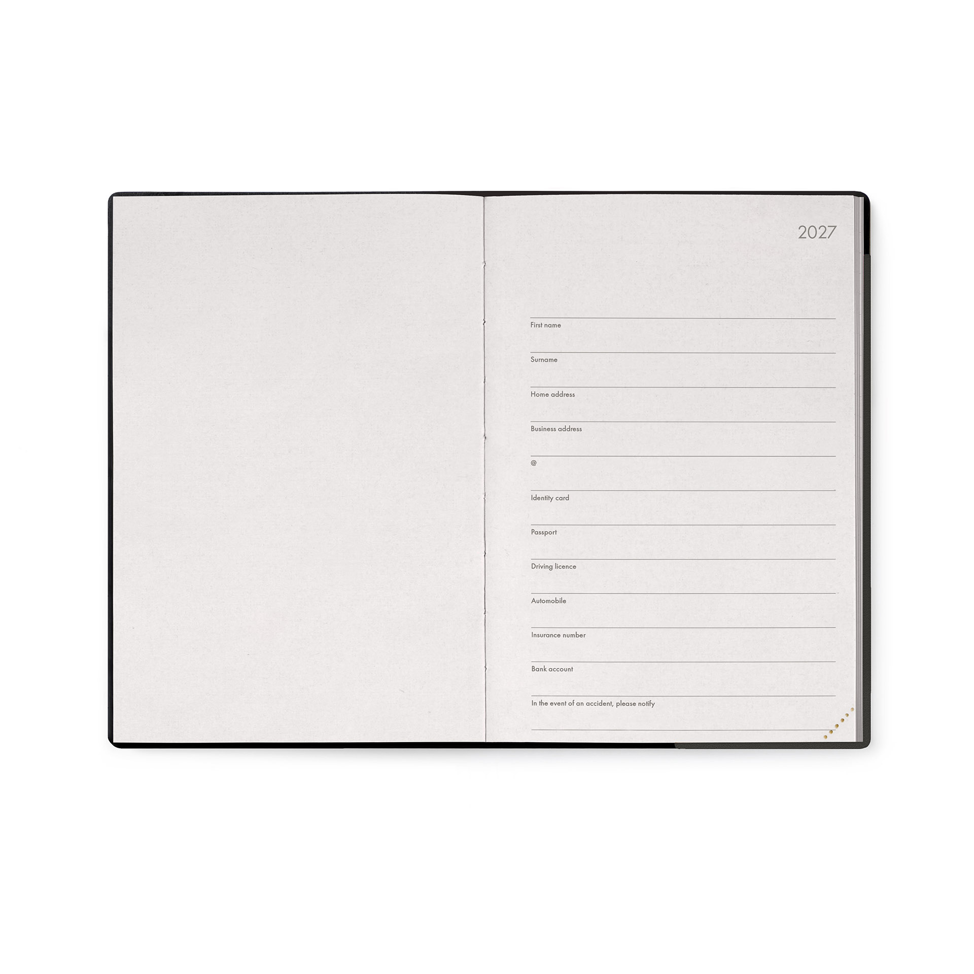 Legami Terminplaner 12 Monate mit Notizbuch M 2027 Black Suit