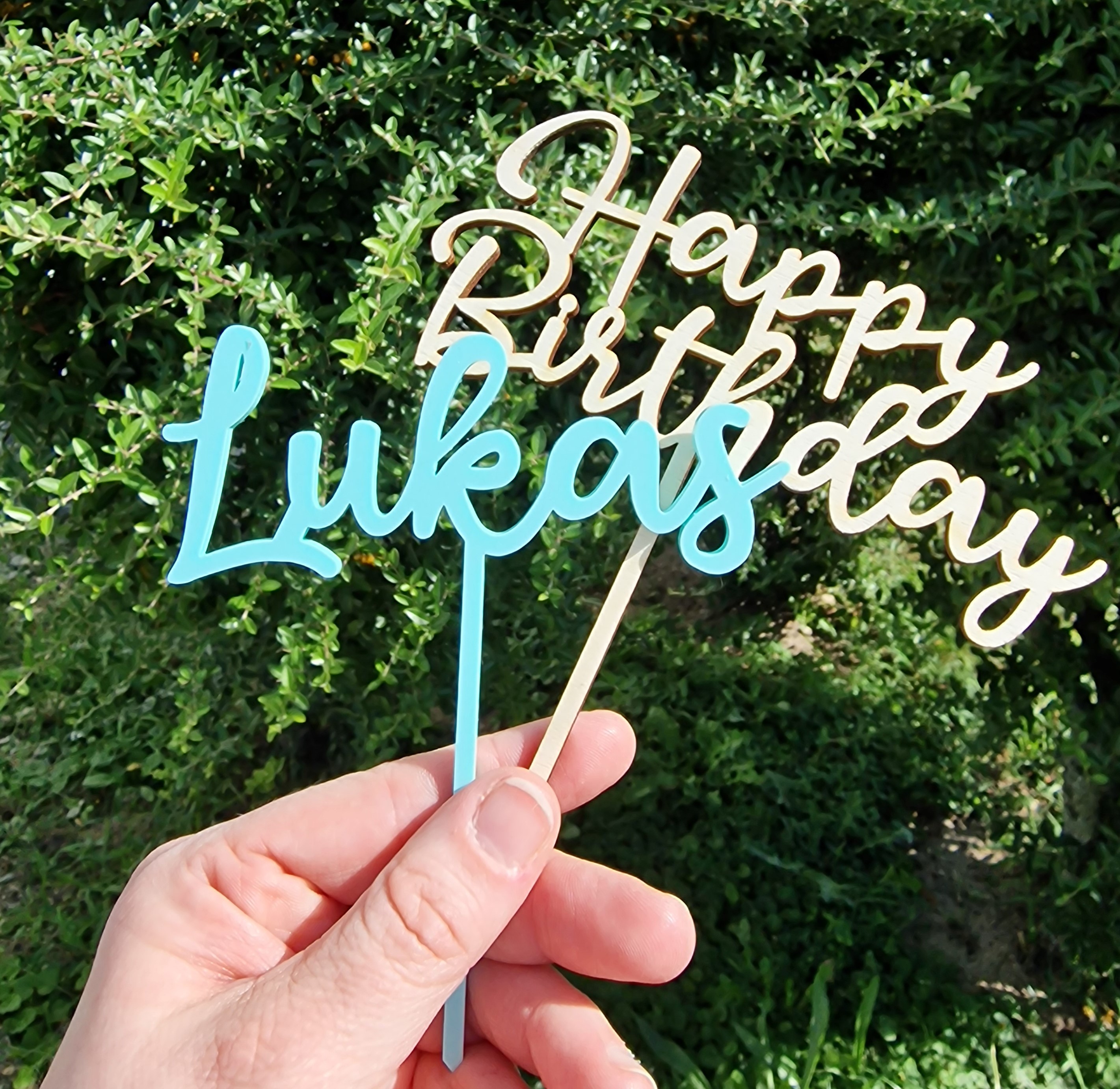 Kuchentopper Caketopper aus Holz zum Geburtstag Happy Birthday Kuchentopper Caketopper aus Holz zum Geburtstag Happy Birthday