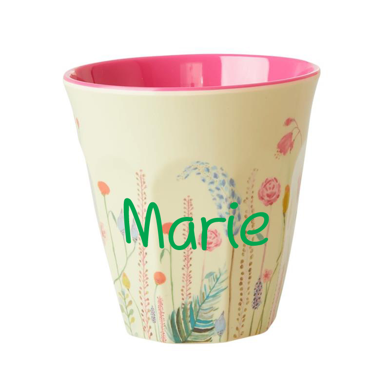 Elfenstall Rice Becher mit Wunsch-Namen personalisiert Medium Summer Flowers