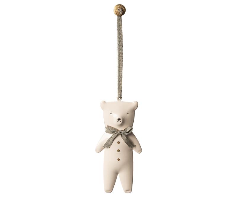 Maileg Metall Anhänger Dekorationsanhänger Teddybär Bär weiß