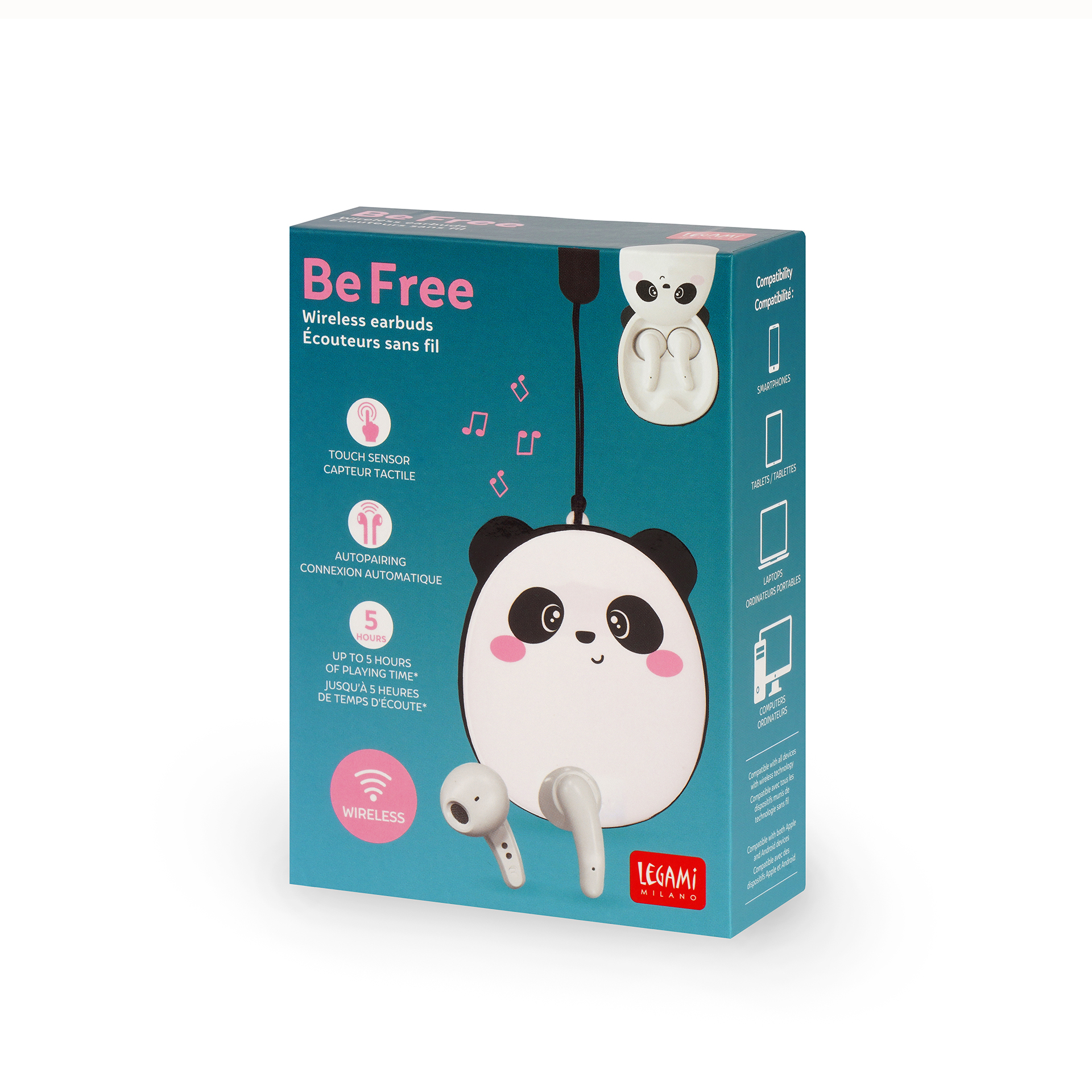 Legami Kabellose Kopfhörer Earbus Be Free Panda