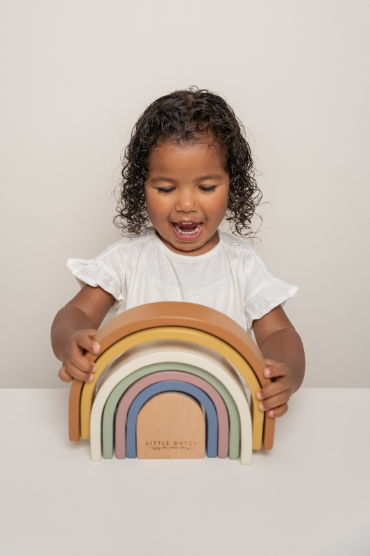 Little Dutch Regenbogen aus Holz Stapekspiel Vintage
