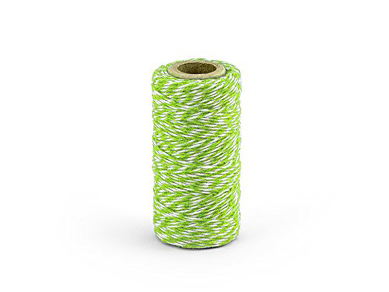 PartyDeco Bakers Twine Bäckergarn aus Baumwolle hellgrün 50m