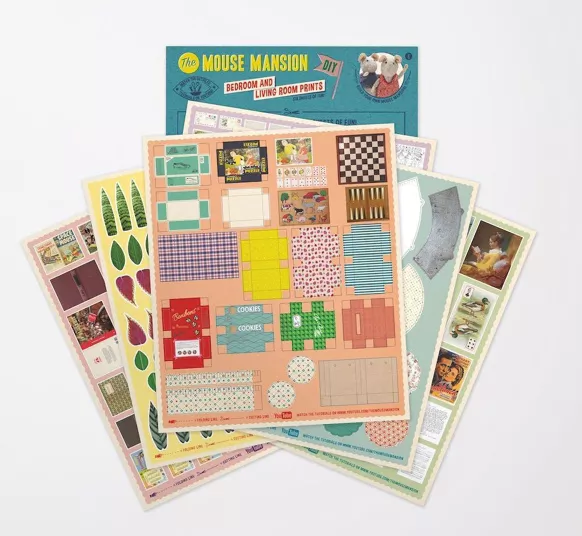 The Mouse Mansion DIY Puppenhaus Stanzteile für Kinder  Wohn und Schlafzimmer