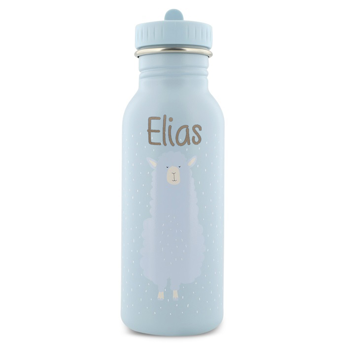 Trixie Trinkflasche aus Edelstahl Mr Alpaca Lama Hellblau 500ml personalisiert