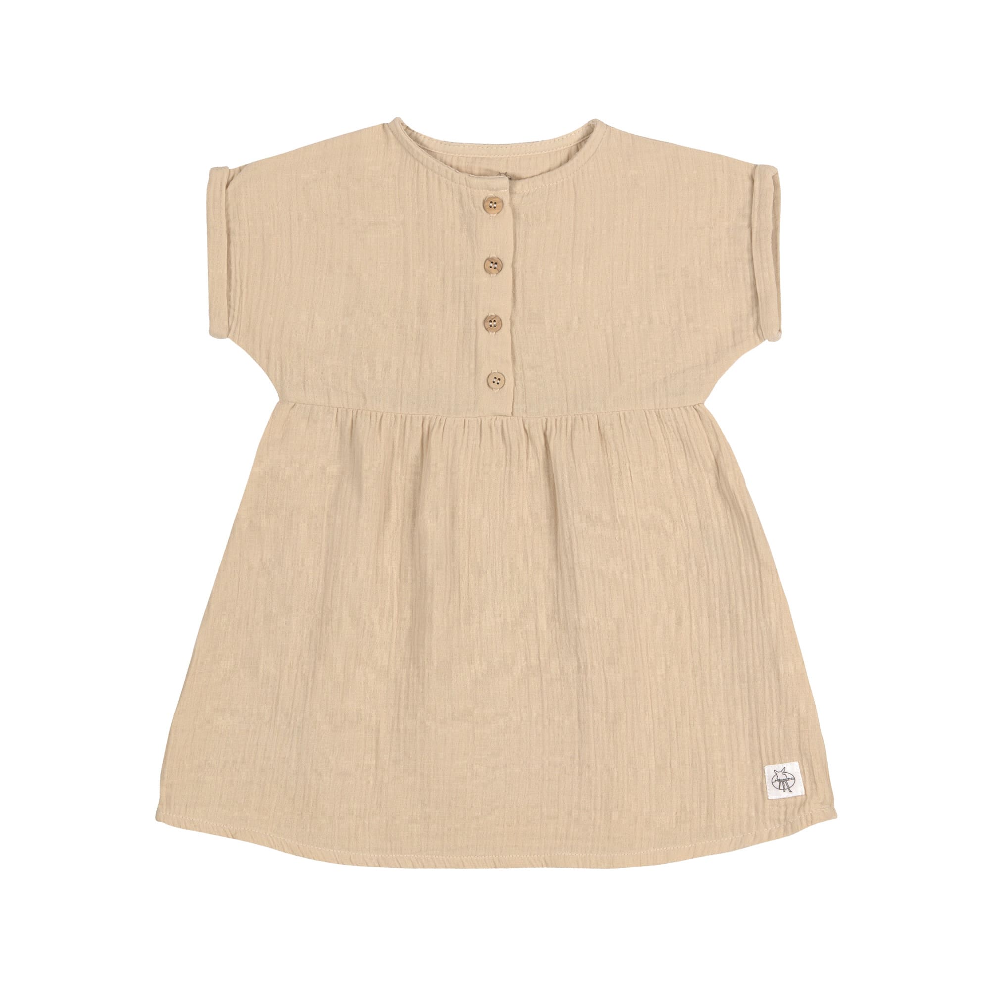 Lässig Dress GOTS Nature kurzärmiges Musselin Kleid 86/92