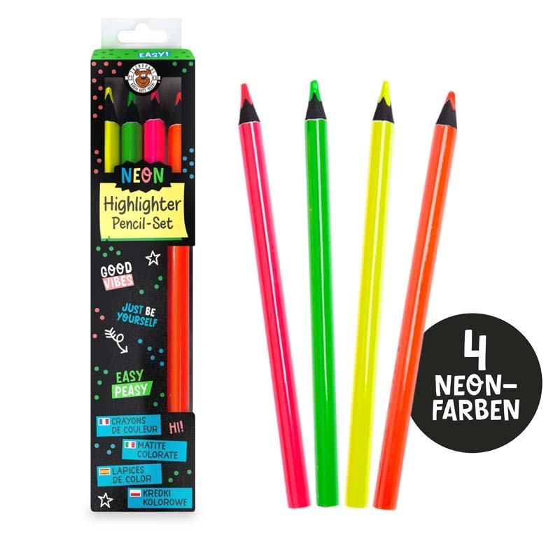 Trendhaus Neon Highlighter Pencil 4er-Set