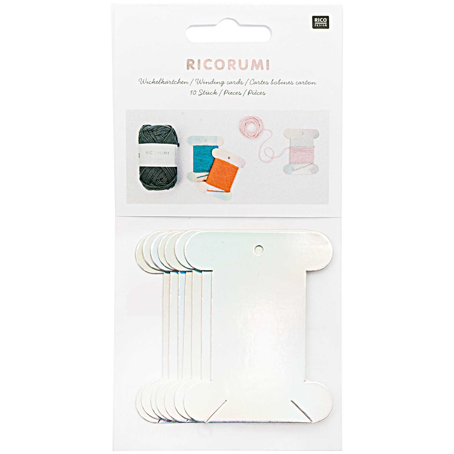 Rico Design Wickelkärtchen irisierend 50x70 mm 10 Stück