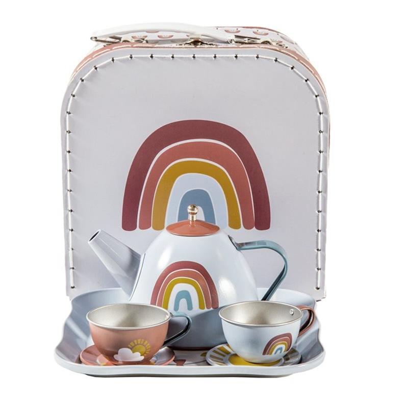 Little Dutch Tee-Set Puppengeschirr aus Metall Regenbogen Rainbow