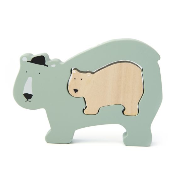 Trixie Holz Baby-Puzzle Mrs. Polar Bear Eisbär mint