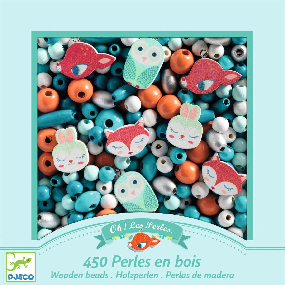 Djeco Schmuck basteln Holzperlen Motiv kleine Tiere Djeco Schmuck basteln Holzperlen Motiv kleine Tiere