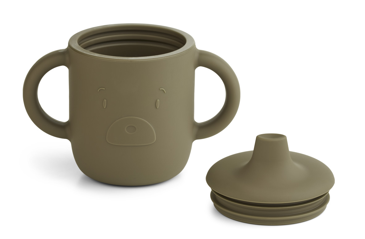 Liewood Silikon Trinklerntasse Neil Cup Bear Khaki
