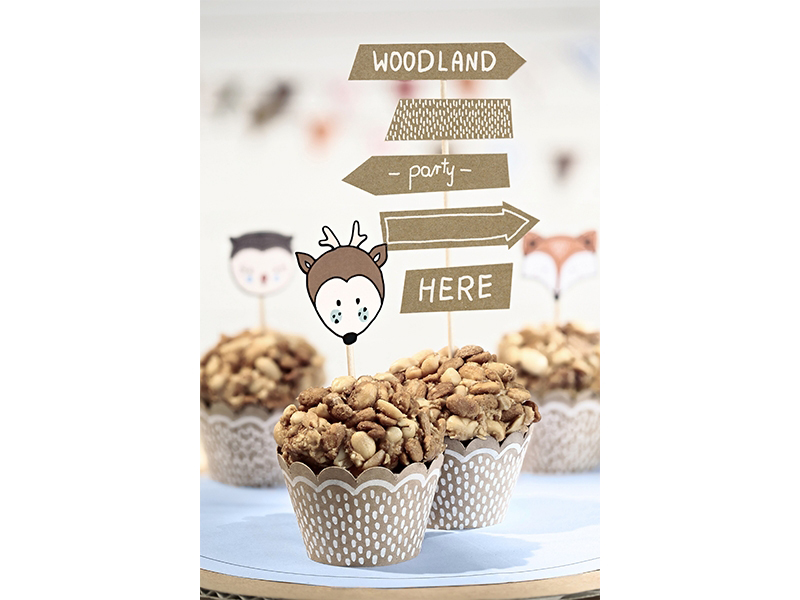 Topper Wegweiser für Kuchen Torten Cupcakes Muffins Woodland Waldtiere