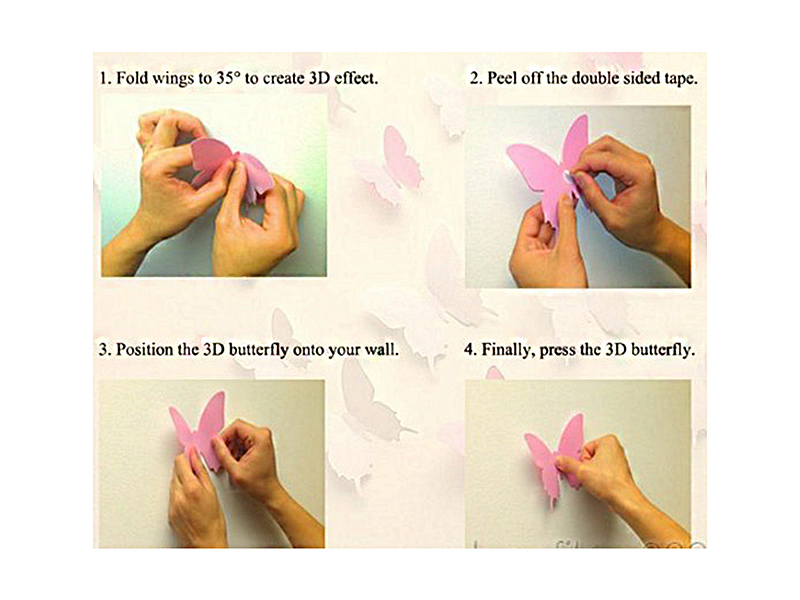 Elfenstall 3D Papier Wandsticker Schmetterling 20 Stück Farbe Ivory