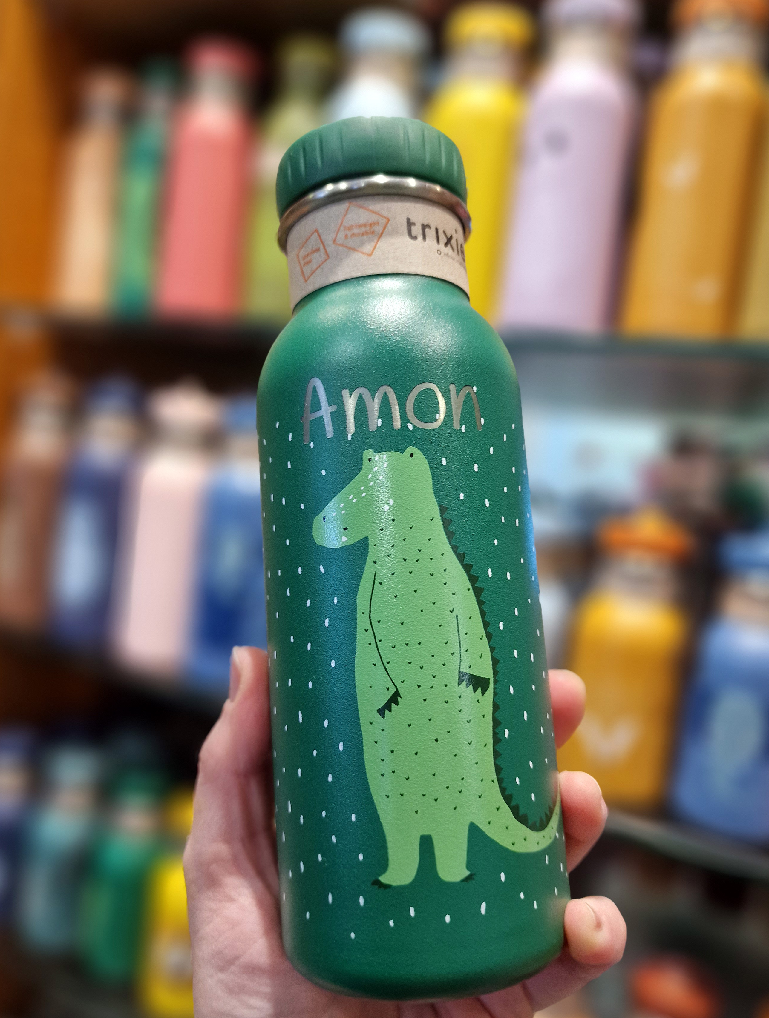 Trixie Trinkflasche aus Edelstahl Mr Crocodile Krokodil grün 500ml personalisiert Trixie Trinkflasche aus Edelstahl Mr Crocodile Krokodil grün 500ml personalisiert