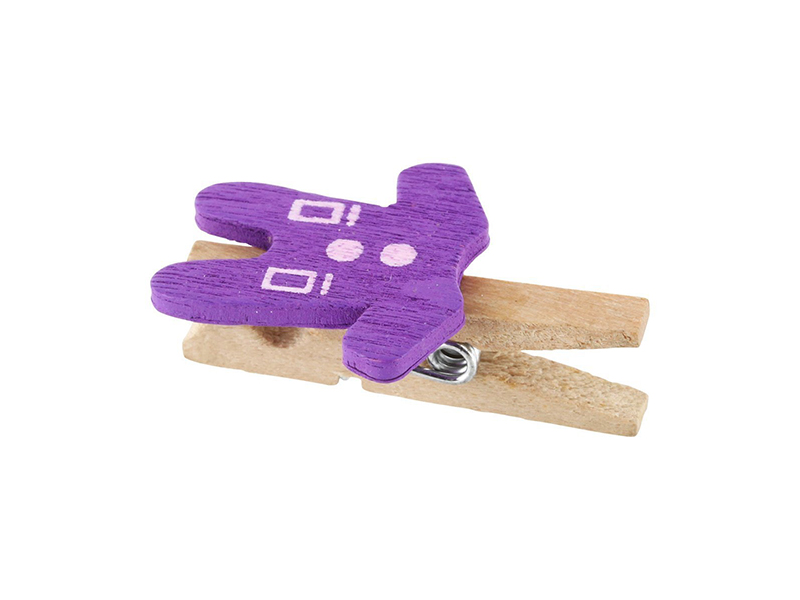 Elfenstall Kleine Mini Holz Wäscheklammern / Holzklammer Hose Lila