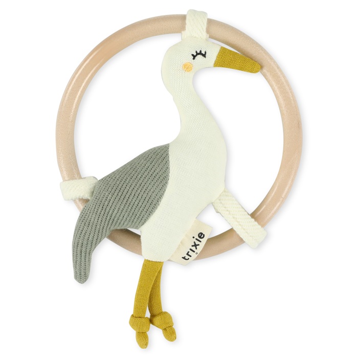 Trixie Reiher Rassel mit Holzring braun