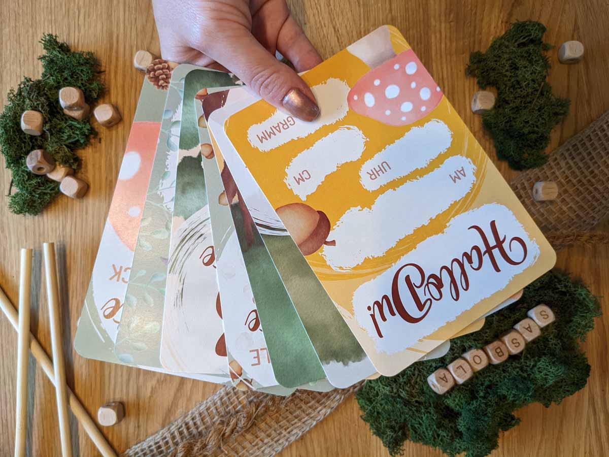 SBL Design Meilensteinkarten Baby Motiv Waldtiere Set aus 7 Karten