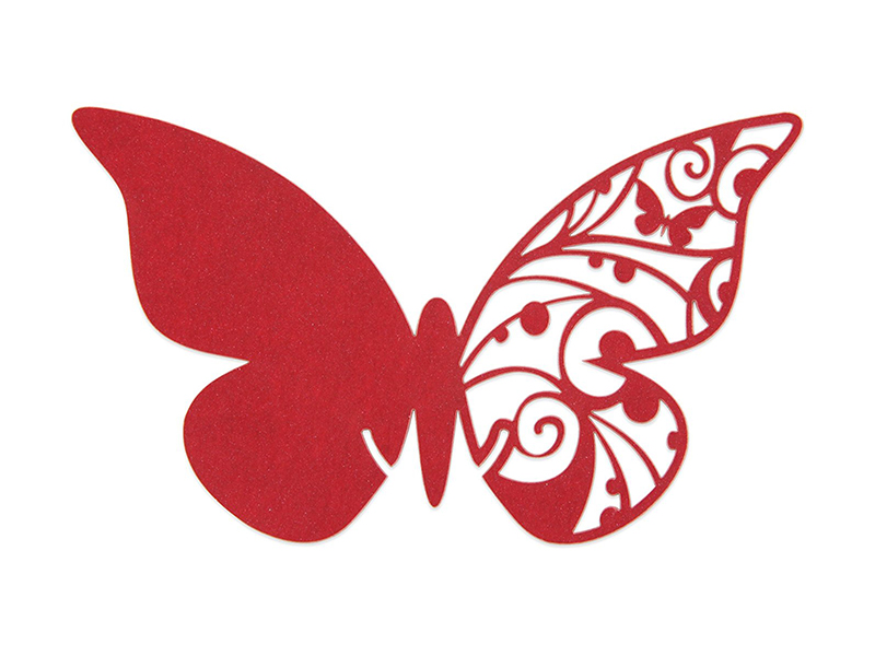 Elfenstall Namenskärtchen 10 Stück Schmetterling Rot