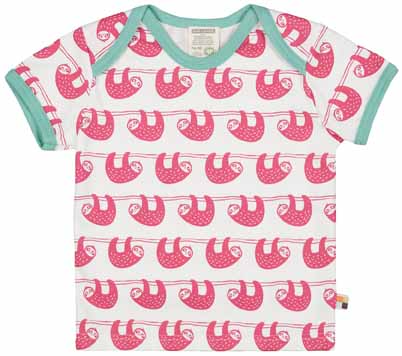 Loud + Proud Kinder T-Shirt Faultier 1039 pink 74/80