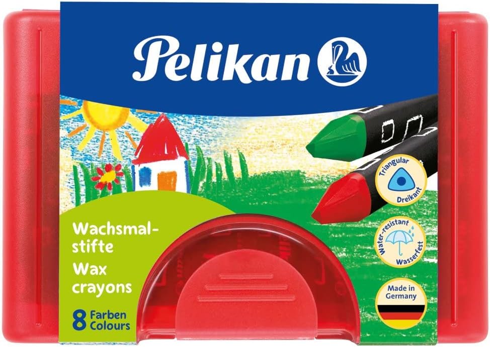 Pelikan Wachsmalstifte mit Hülle rot wasserfest 8 Sück