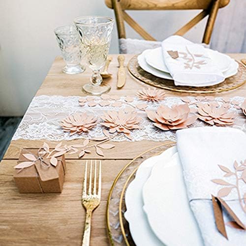 PartyDeco Hochzeitsdeko Tischdekoration Blätter inklusive Schildchen 6er Set Puder Pink