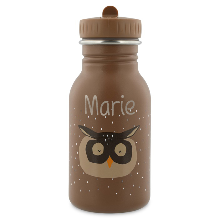 Trixie Trinkflasche aus Edelstahl Mr Owl Eule braun 350ml personalisiert