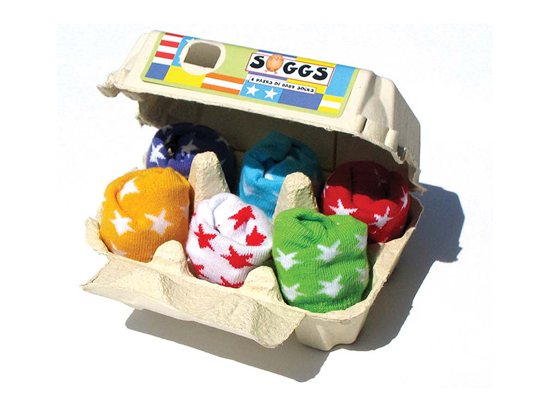 Xplorys Soggs Babysocken in Geschenkbox, Eierschachtel Sterne bunt